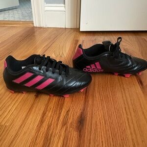 Adidas Kids Black and Pink Soccer Cleats
